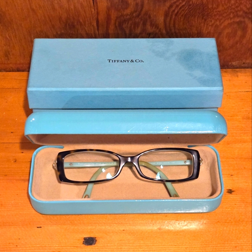 Tiffany & Co. Black and Blue Eyeglasses TF 2035 Ocean Havana Heart